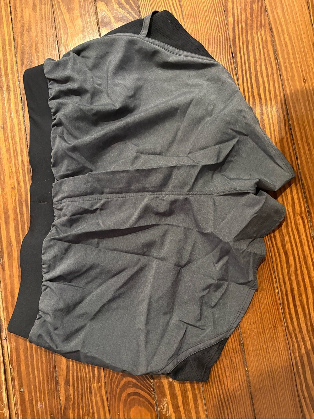 Under Armour Charcoal Gray Running Shorts with Black Waistband - Picture 2 of 3